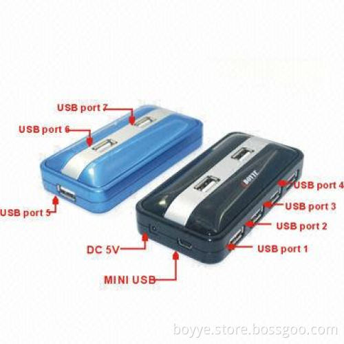 7-port USB 2.0 Hub with 480Mbps High-speed Data Transfer Rate, Supports Plug-and-play Function